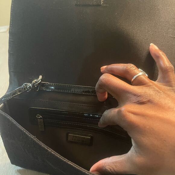 Prabal Gurung Neiman Marcus Black Lace Bows Sequins Evening Clutch Purse Girly - Picture 5 of 13